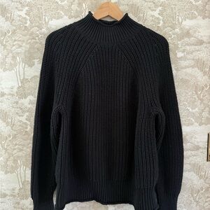 J. Crew Black Ribbed roll neck Sweater